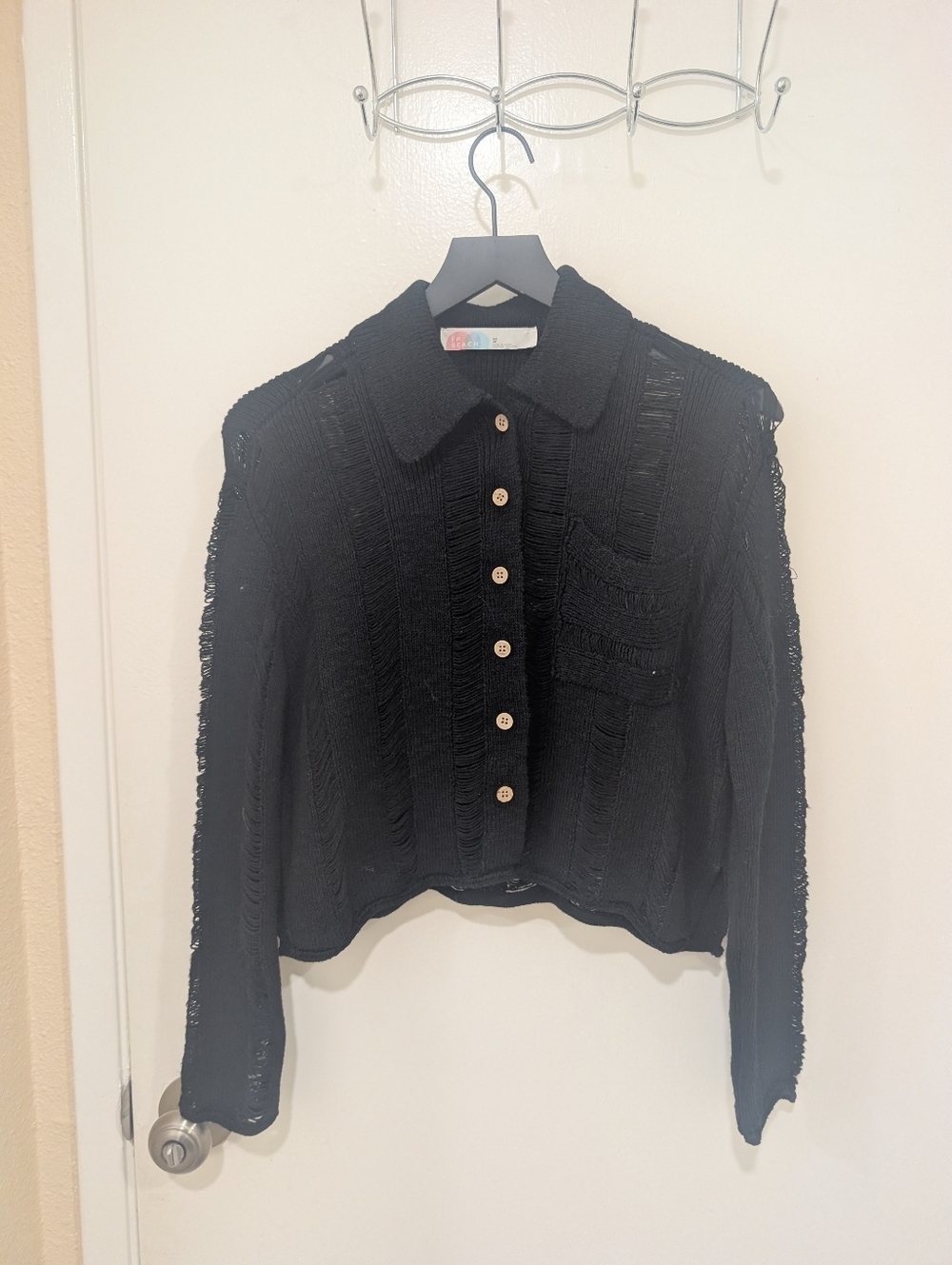 Free People Beach Cropped Knit Cardigan